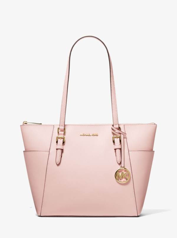 Damske Prenosná Taška Michael Kors Charlotte Large Saffiano Leather Top-Zip Ruzove - Kabelky Michael Kors Akcia | FVJRN-4913